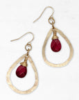 Teardrop Gemstone Earrings • Vermillion