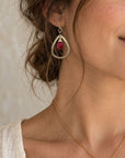 Teardrop Gemstone Earrings • Vermillion