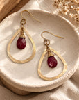 Teardrop Gemstone Earrings • Vermillion