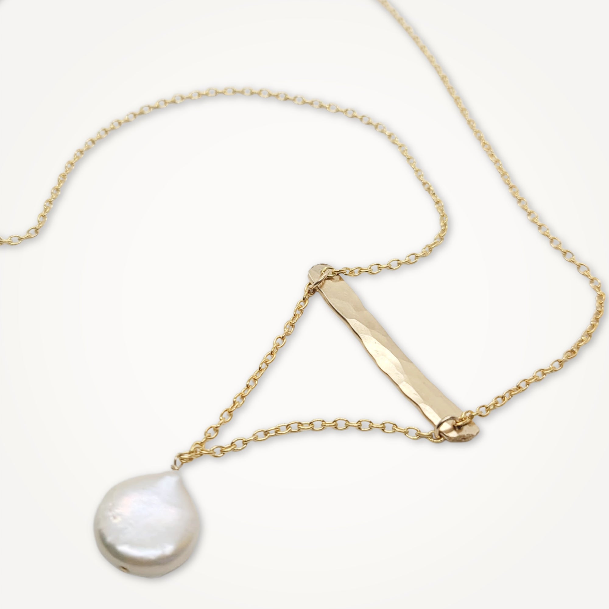 Balance Necklace with Coin Pearl • Silver or Gold