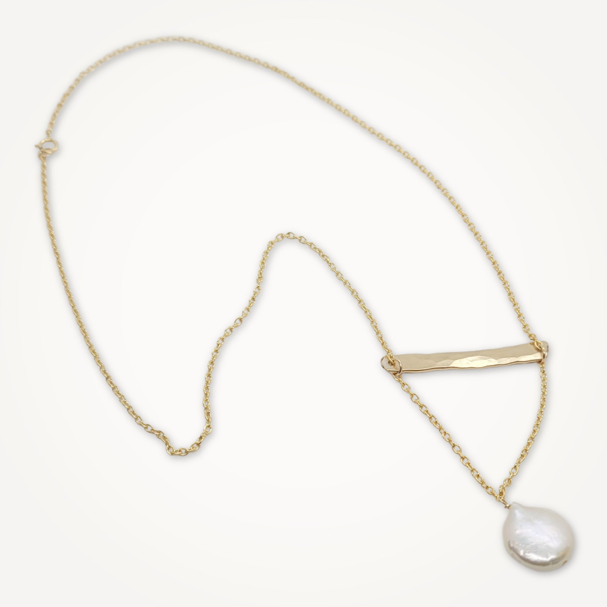 Balance Necklace with Coin Pearl • Silver or Gold