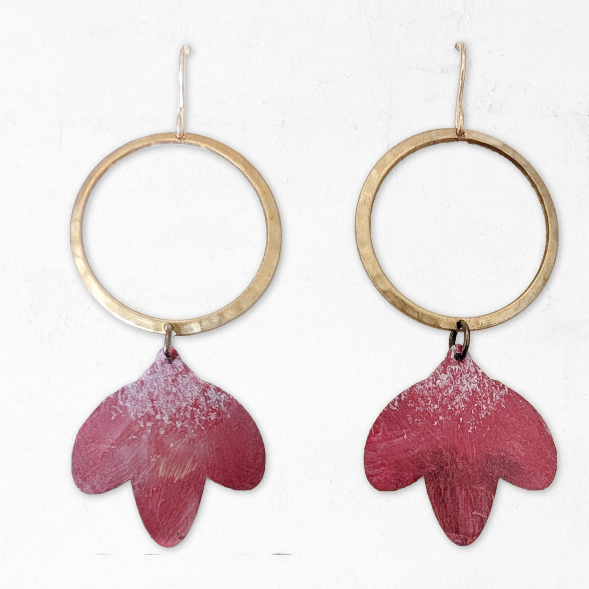 Rosebud Hand Painted Earrings