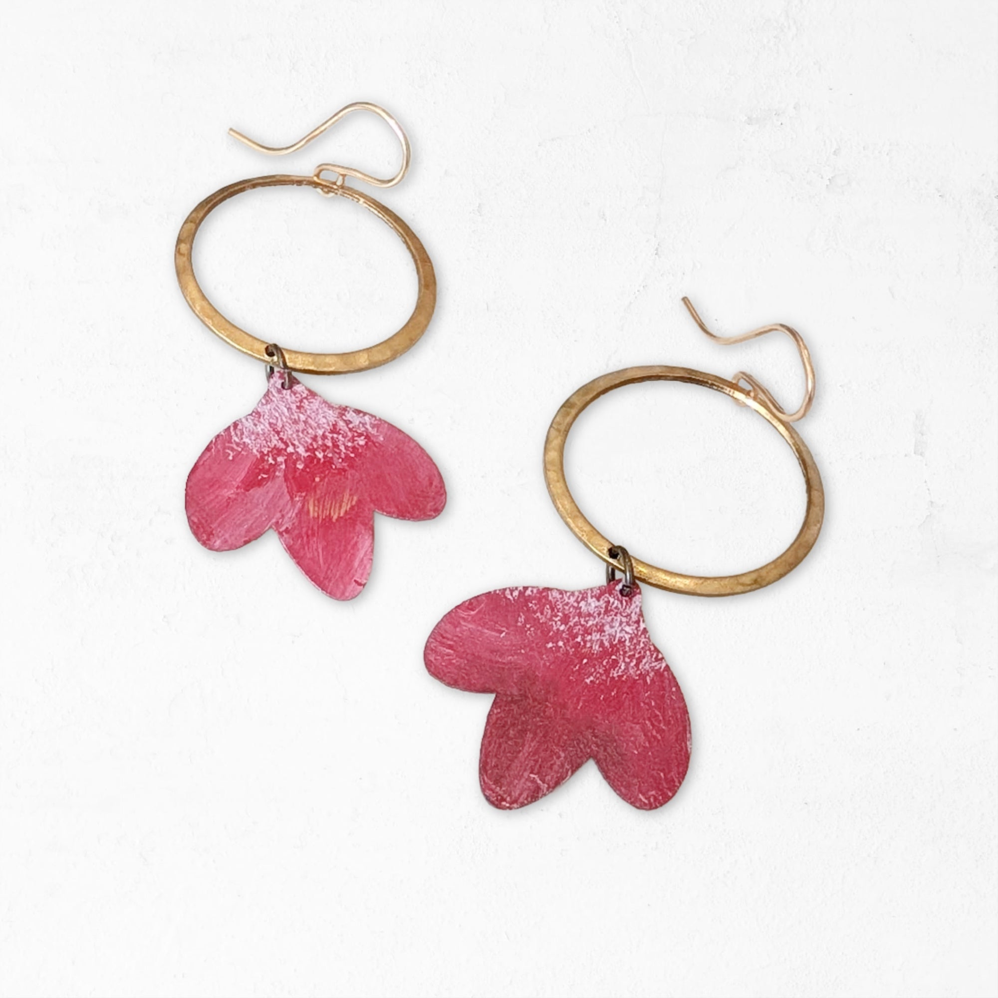 Rosebud Hand Painted Earrings