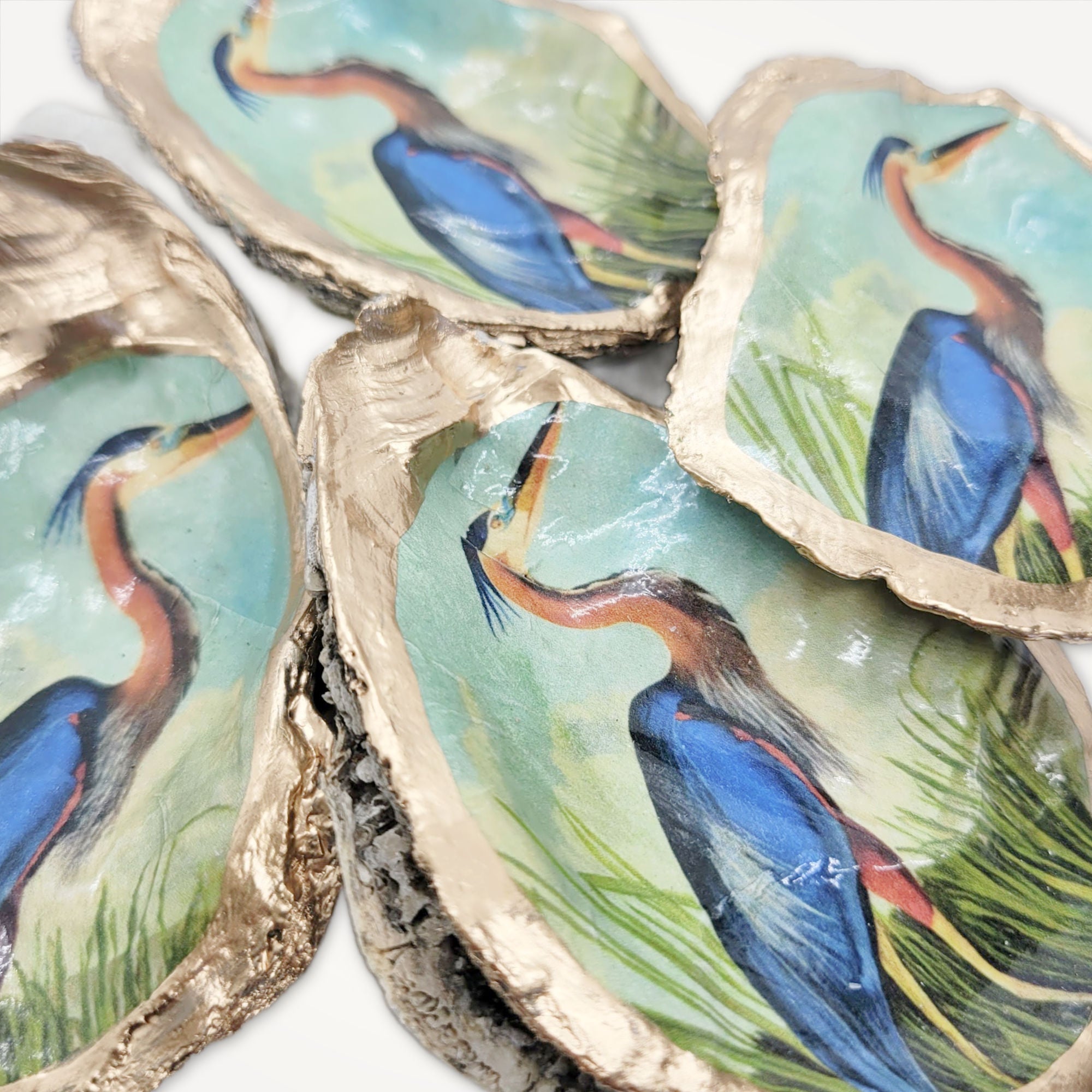 Blue Heron Ornament • Oyster Shell