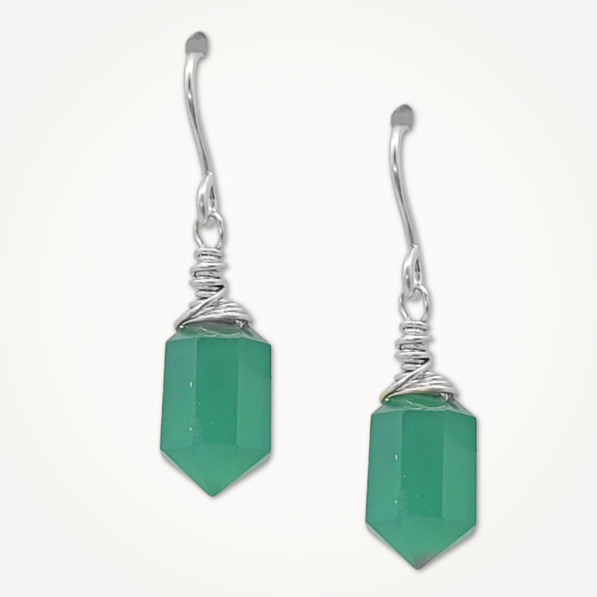 Hexa Crystal Earrings • Choice of Gemstone