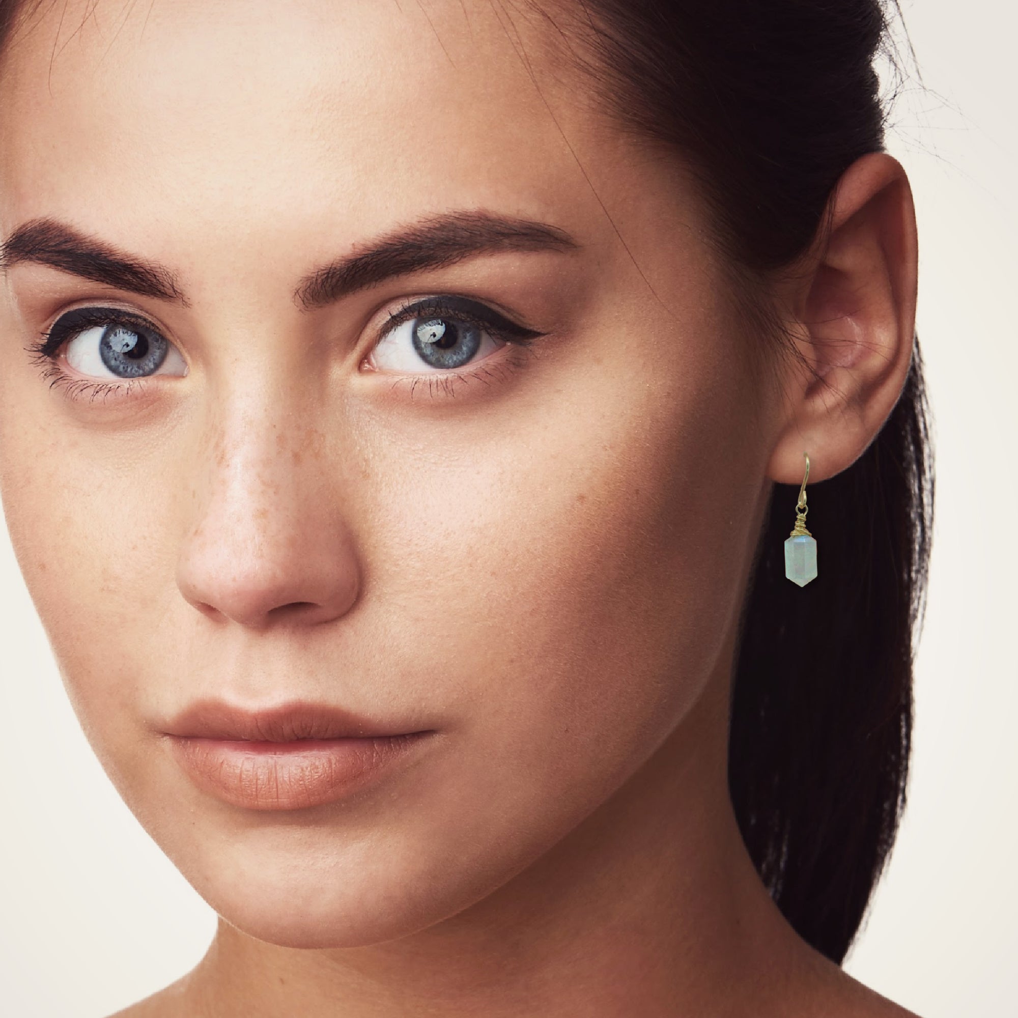 Hexa Crystal Earrings • Choice of Gemstone