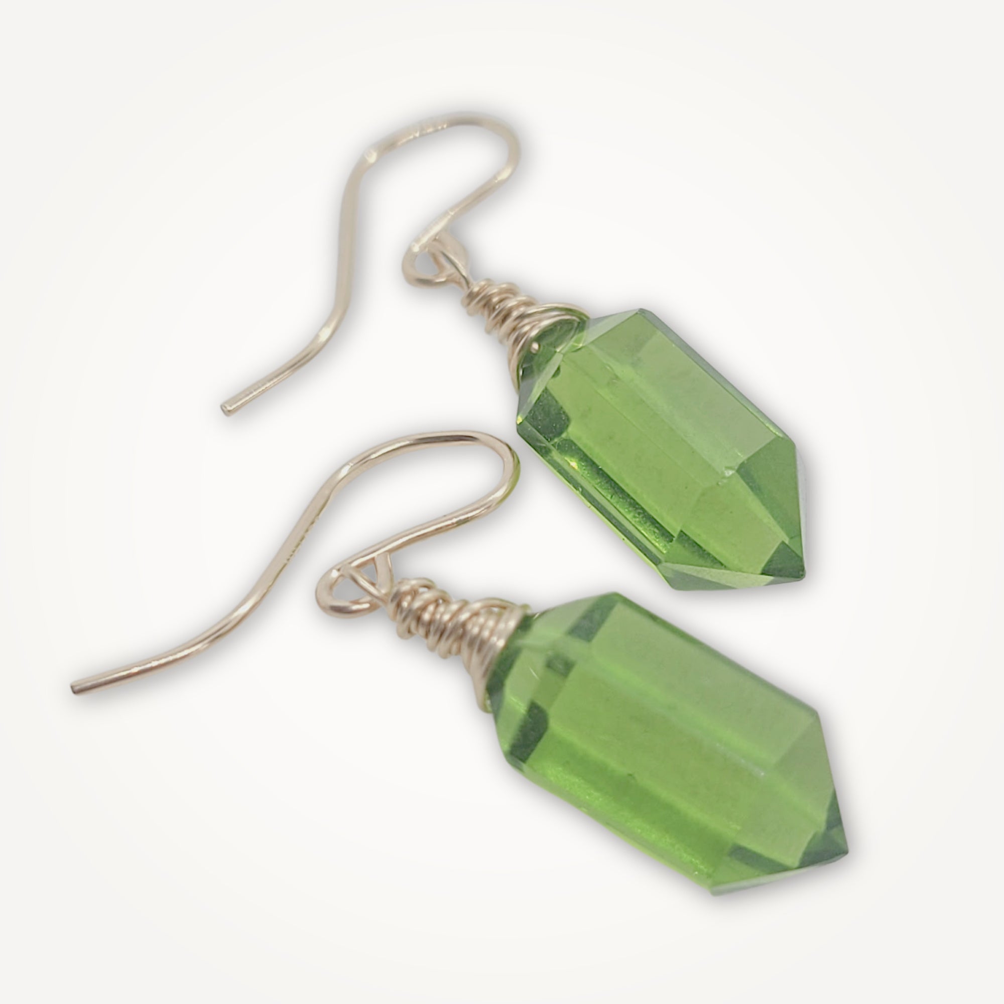 Hexa Crystal Earrings • Choice of Gemstone