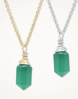 Hexa Crystal Necklace • Choice of Gemstone