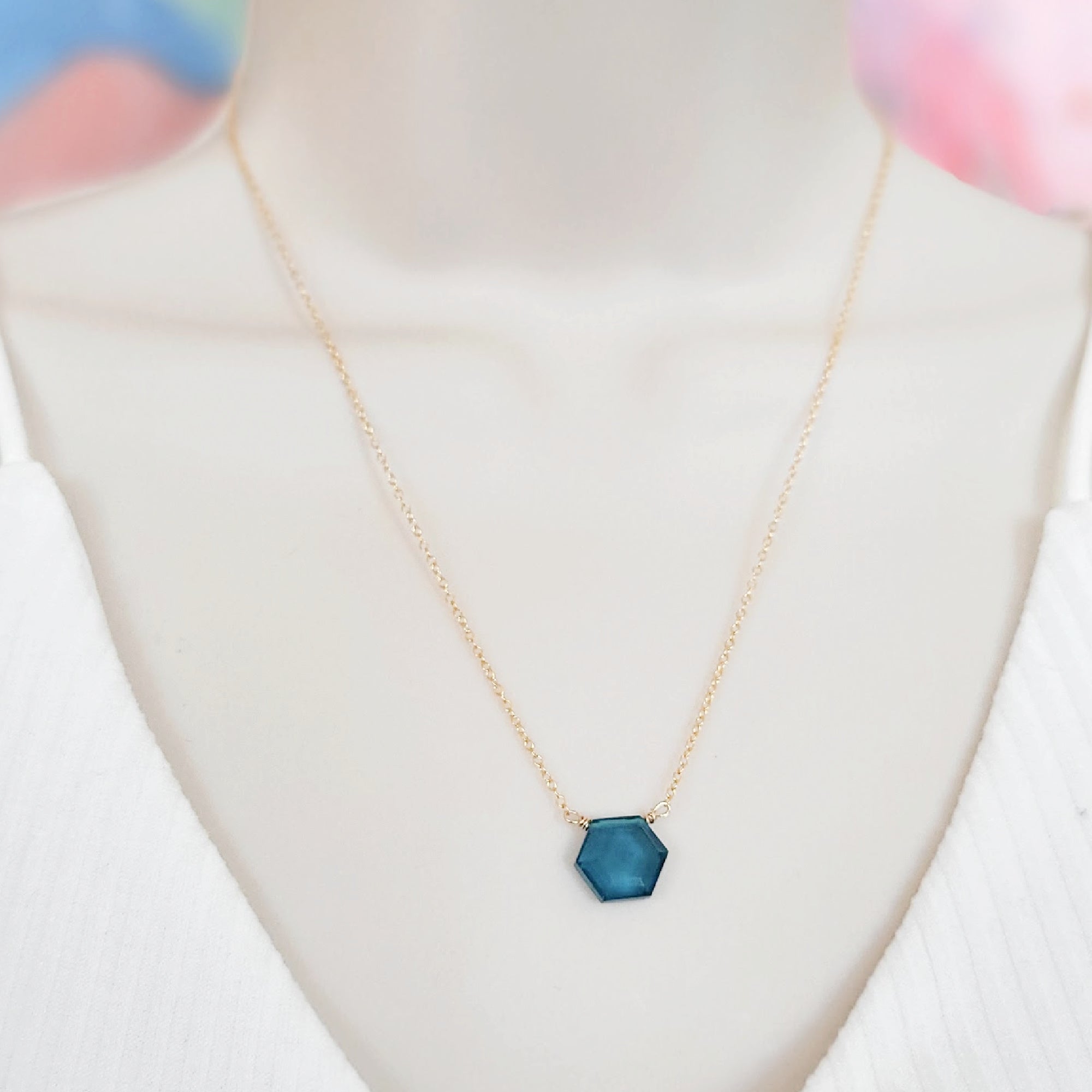 Hexagon Necklace • Choice of Color