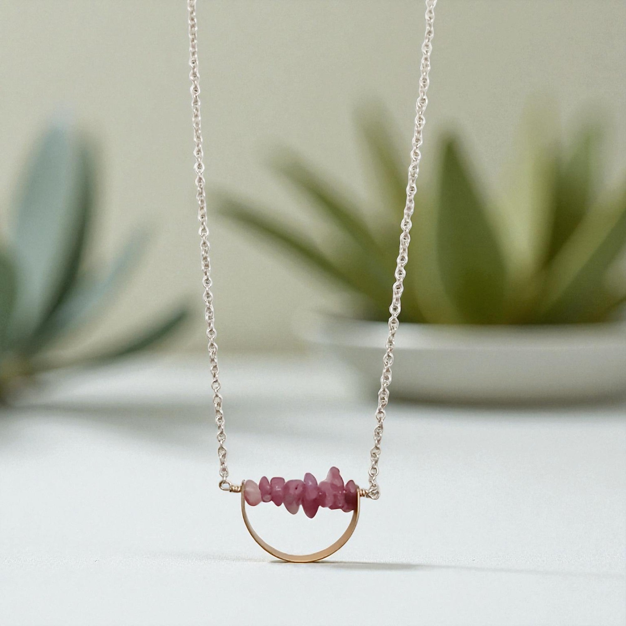 Horizon Necklace • Pink Tourmaline