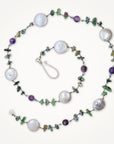 Silver Seas Necklace • Pearl, Amethyst, Zoisite