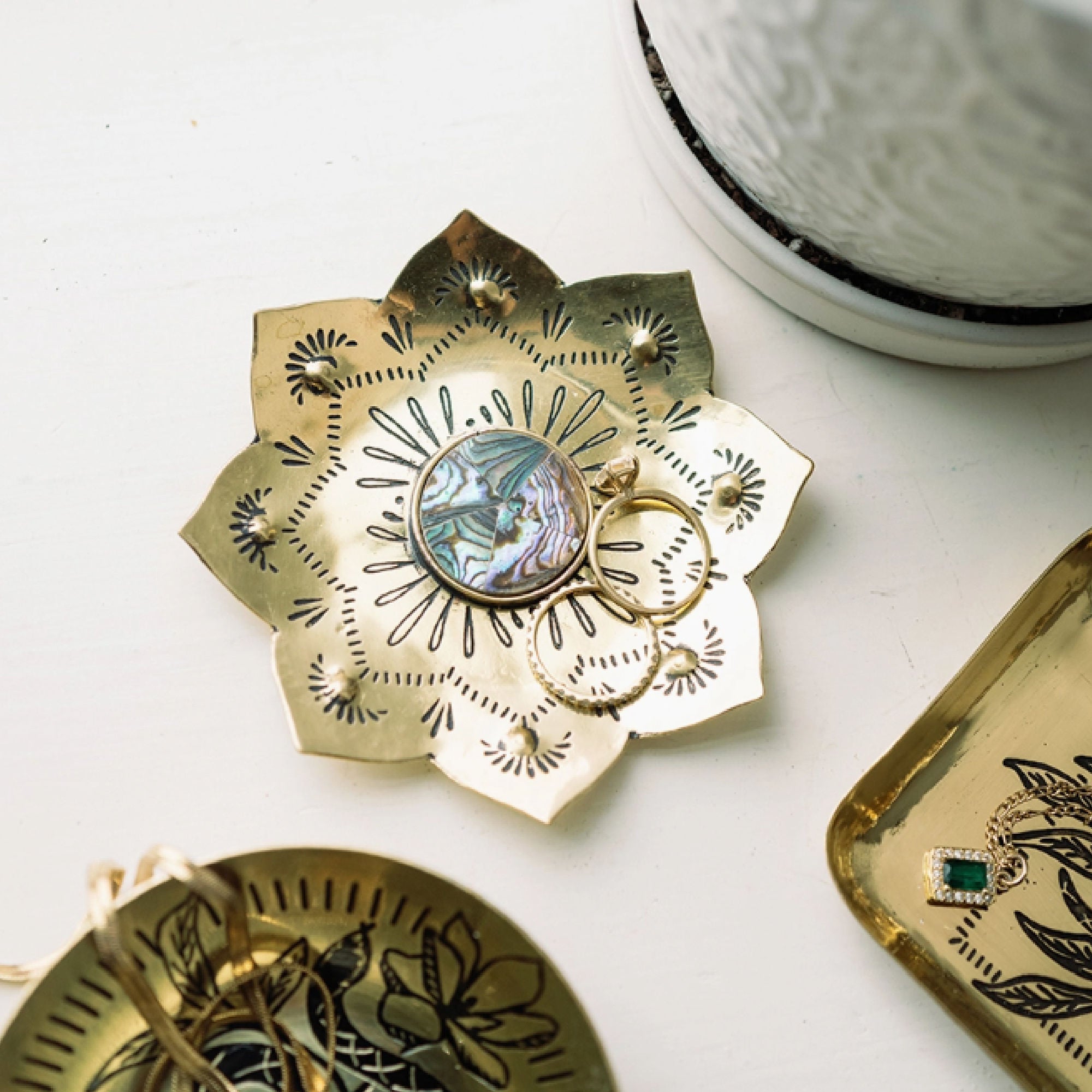 Abalone Lotus Trinket Tray