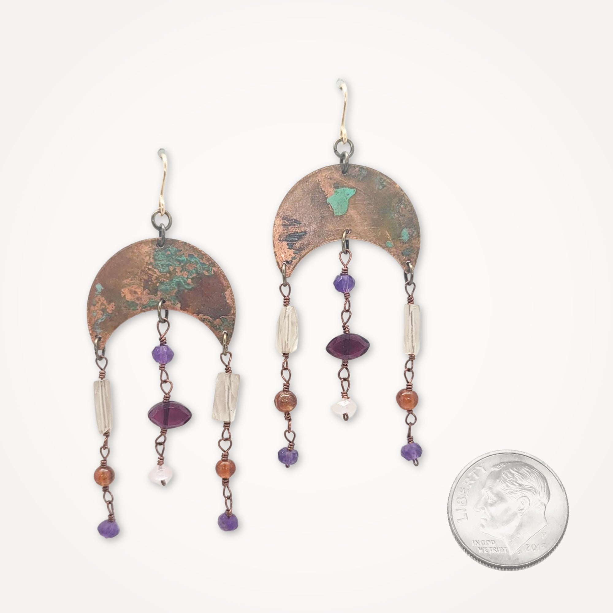 Copper Gemstone Mix Earrings