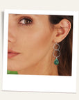 Moon Halo Earrings • Green African Jasper