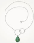 Moon Halo Necklace • Green African Jasper