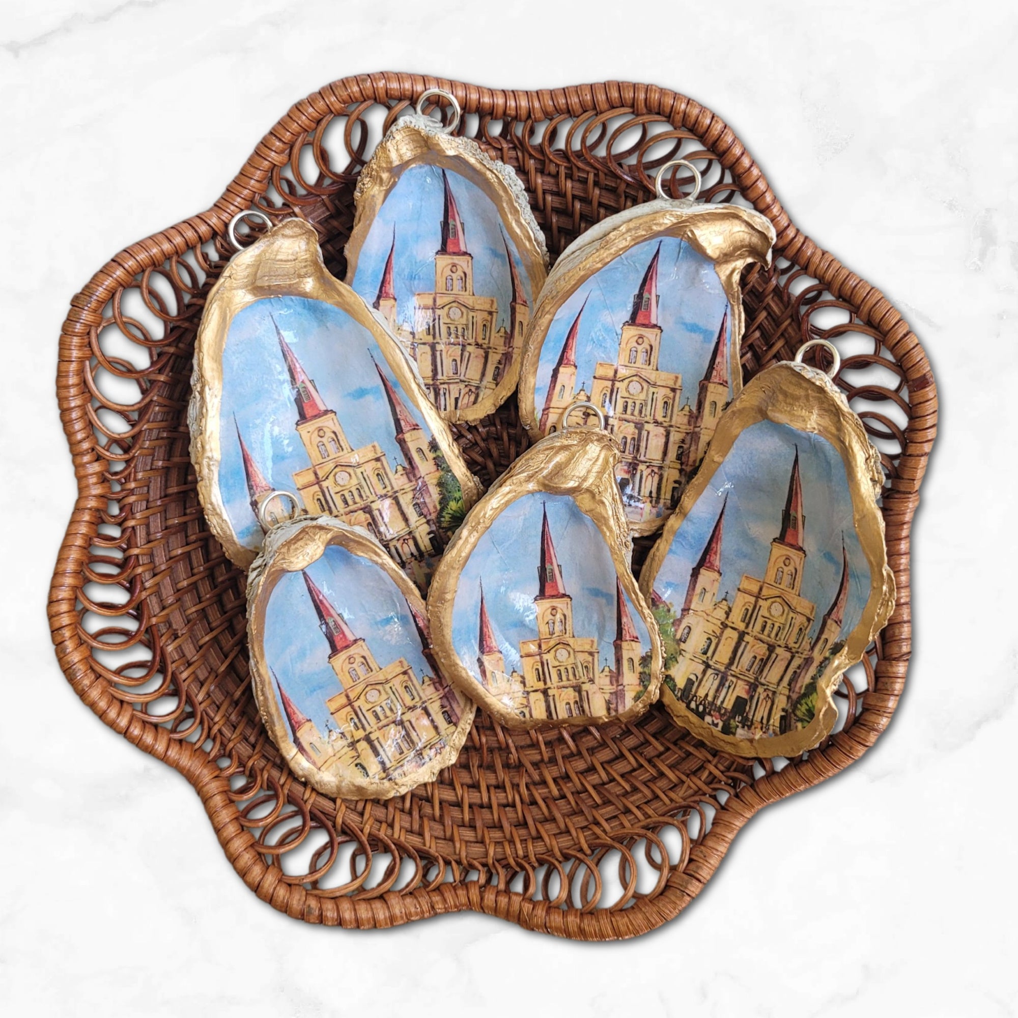St. Louis Cathedral Ornament • Oyster Shell