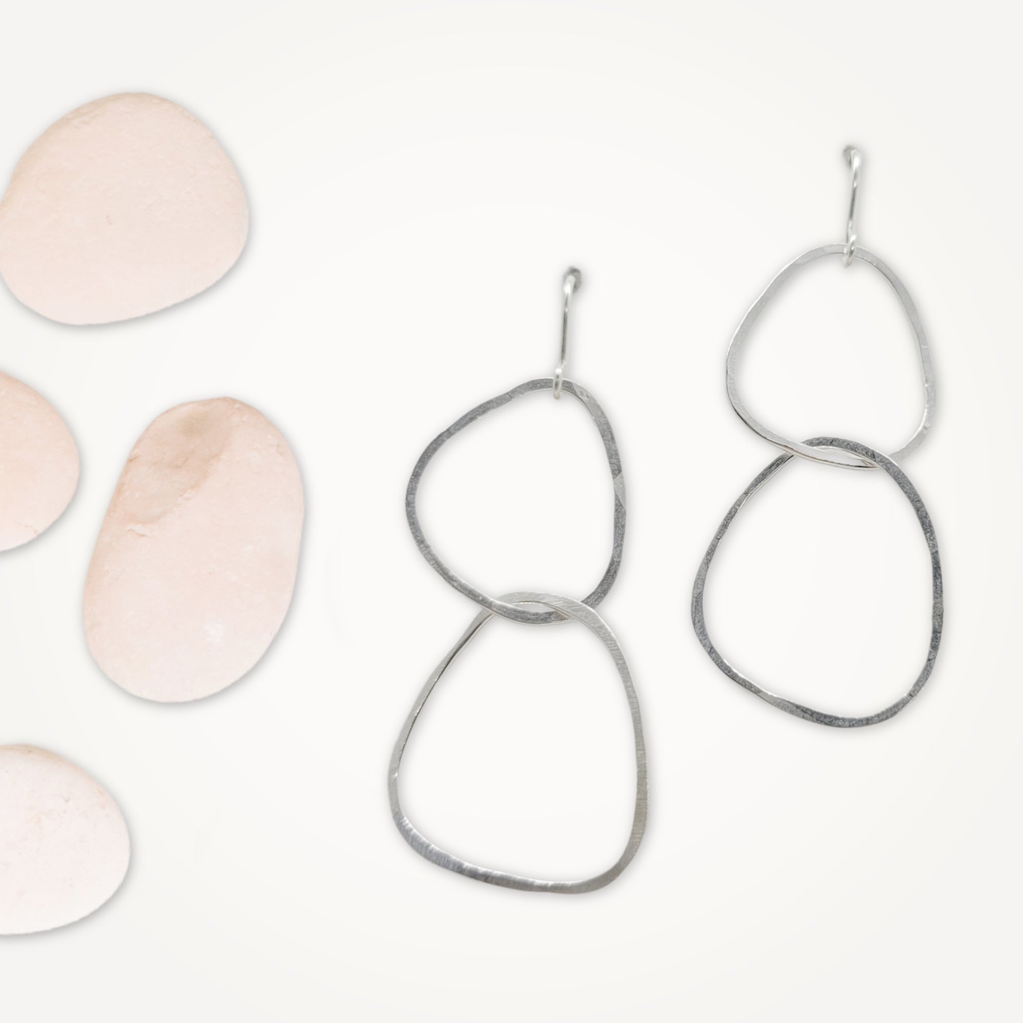 River Rock Earrings • Two Hoops