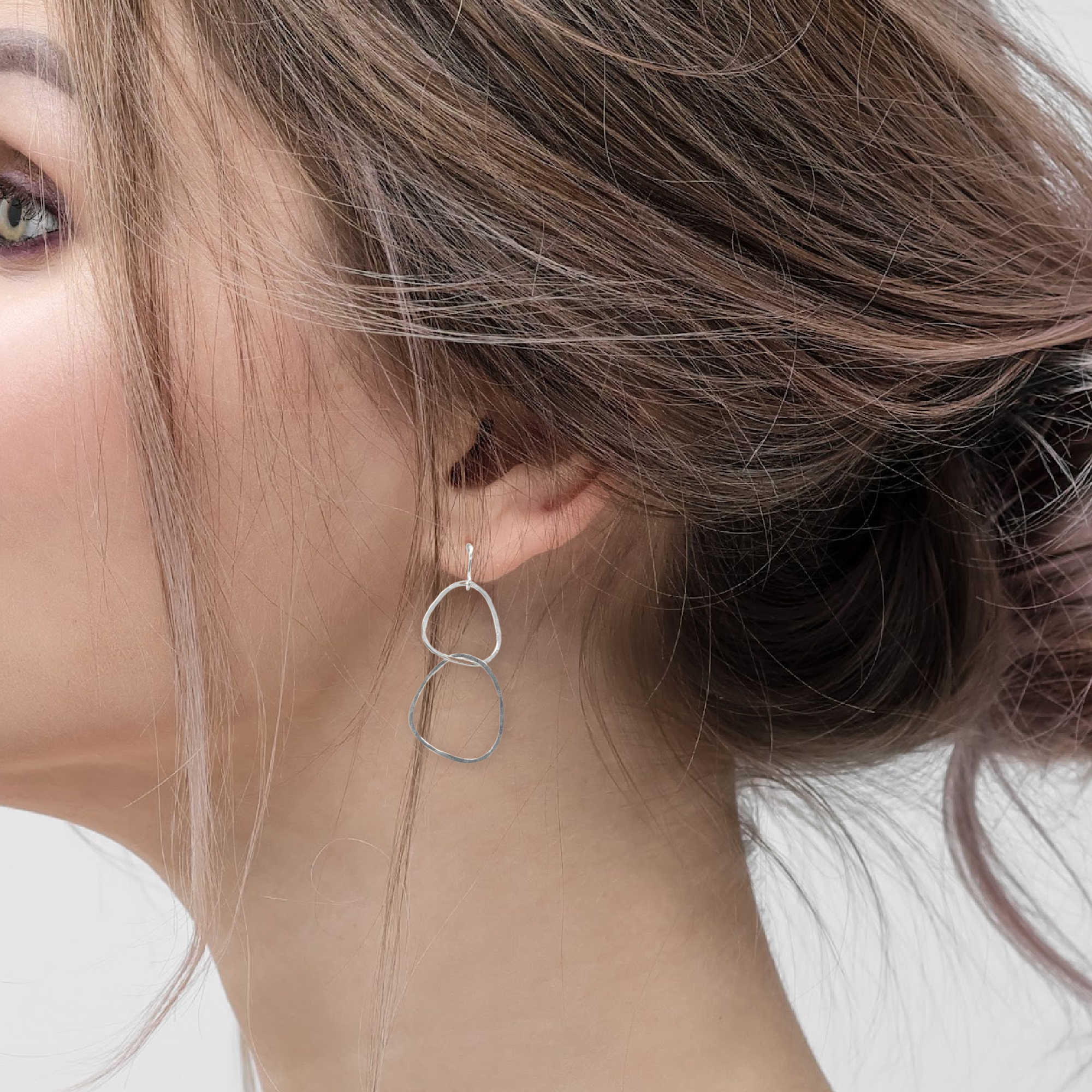 River Rock Earrings • Two Hoops