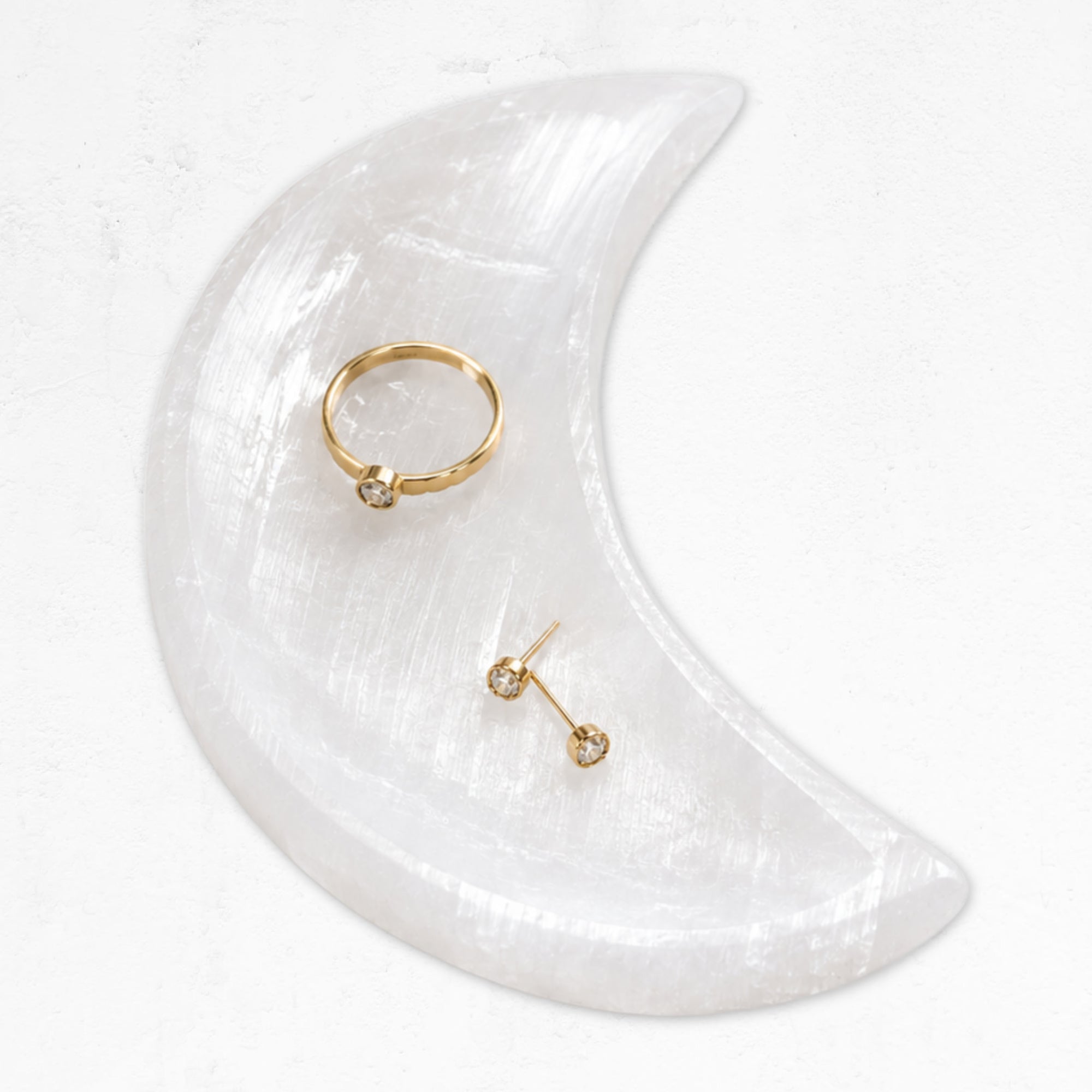 Selenite Halfmoon Trinket Dish