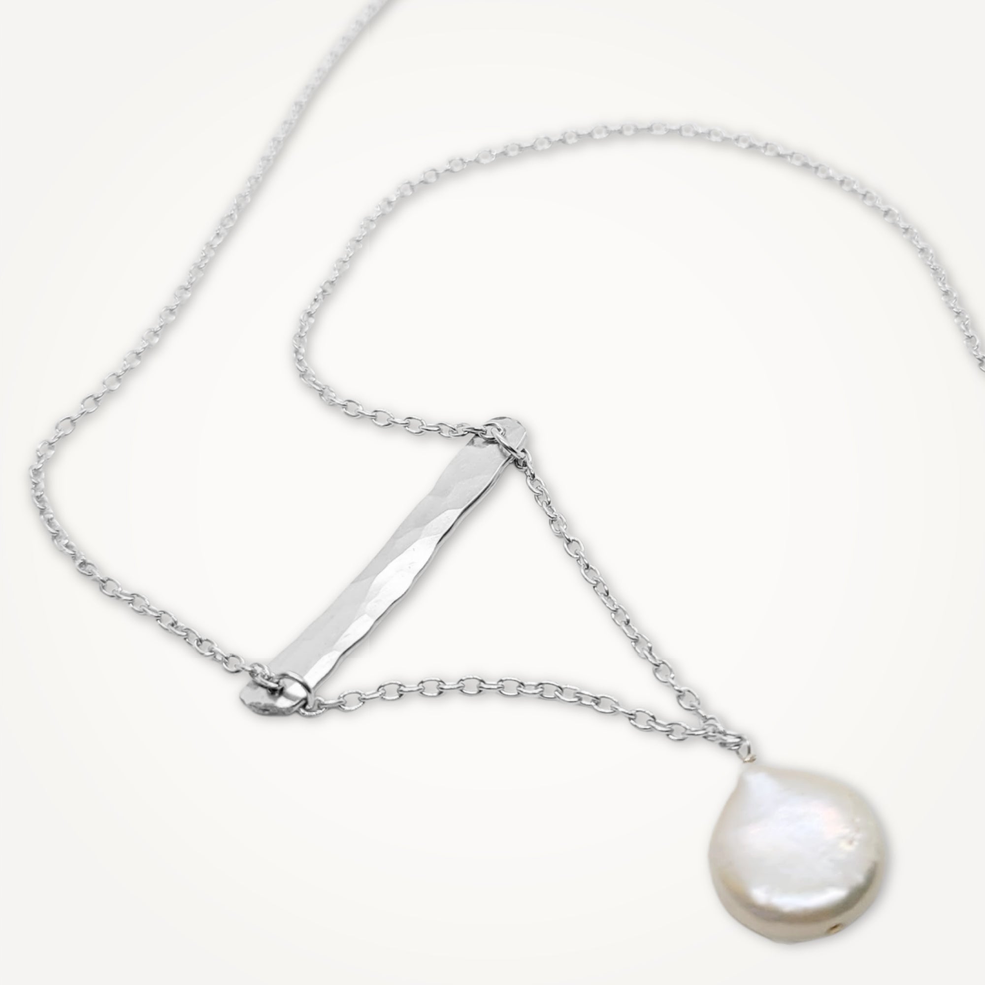 Balance Necklace with Coin Pearl • Silver or Gold