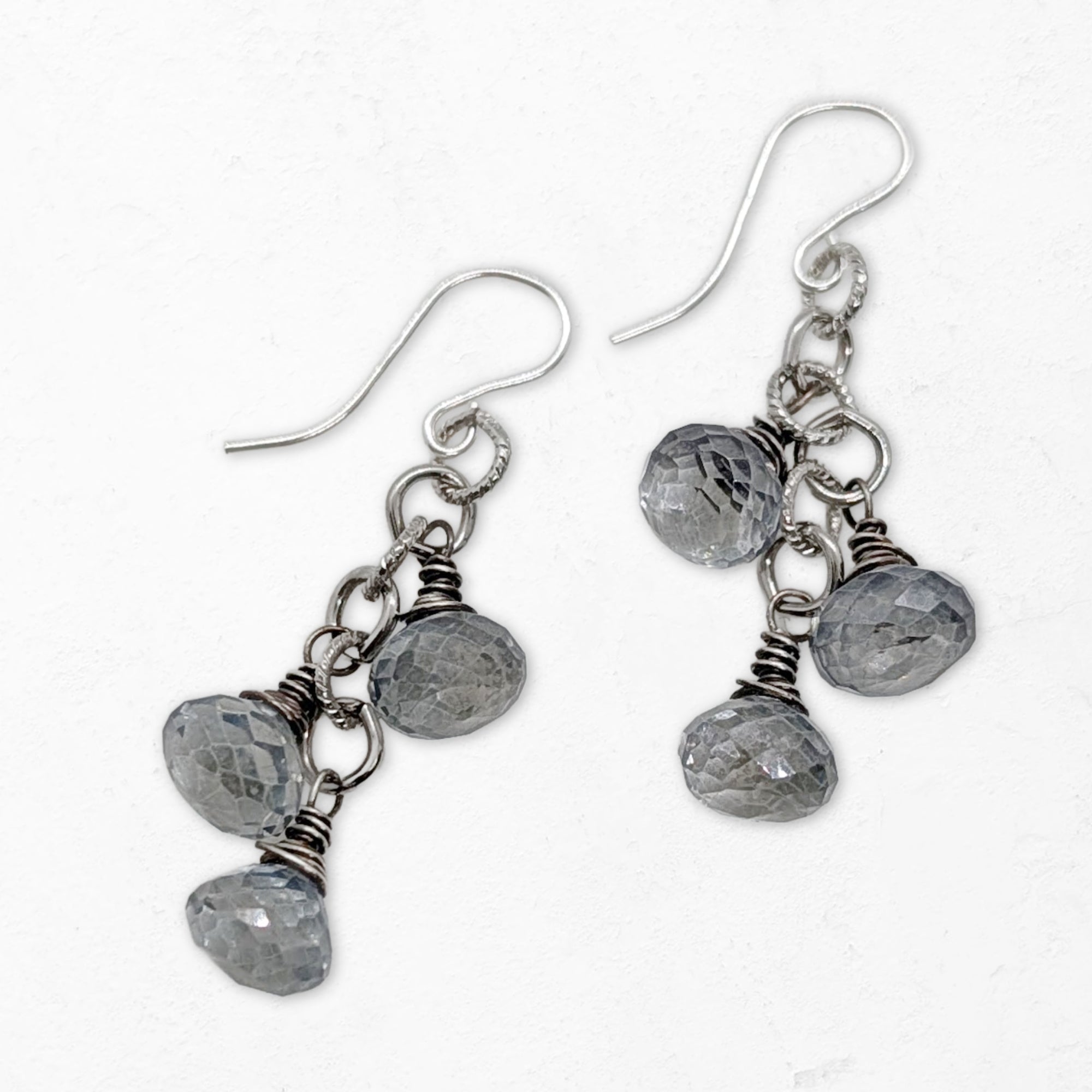 Briolette Cluster Earrings • Smoke Quartz