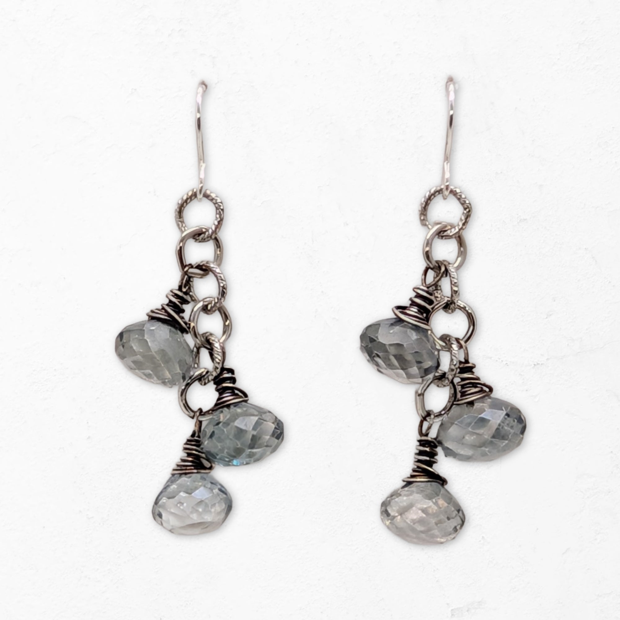 Briolette Cluster Earrings • Smoke Quartz