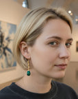 Gold Snake Earrings • Malachite
