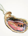 New Orleans Street Car Ornament • Oyster Shell
