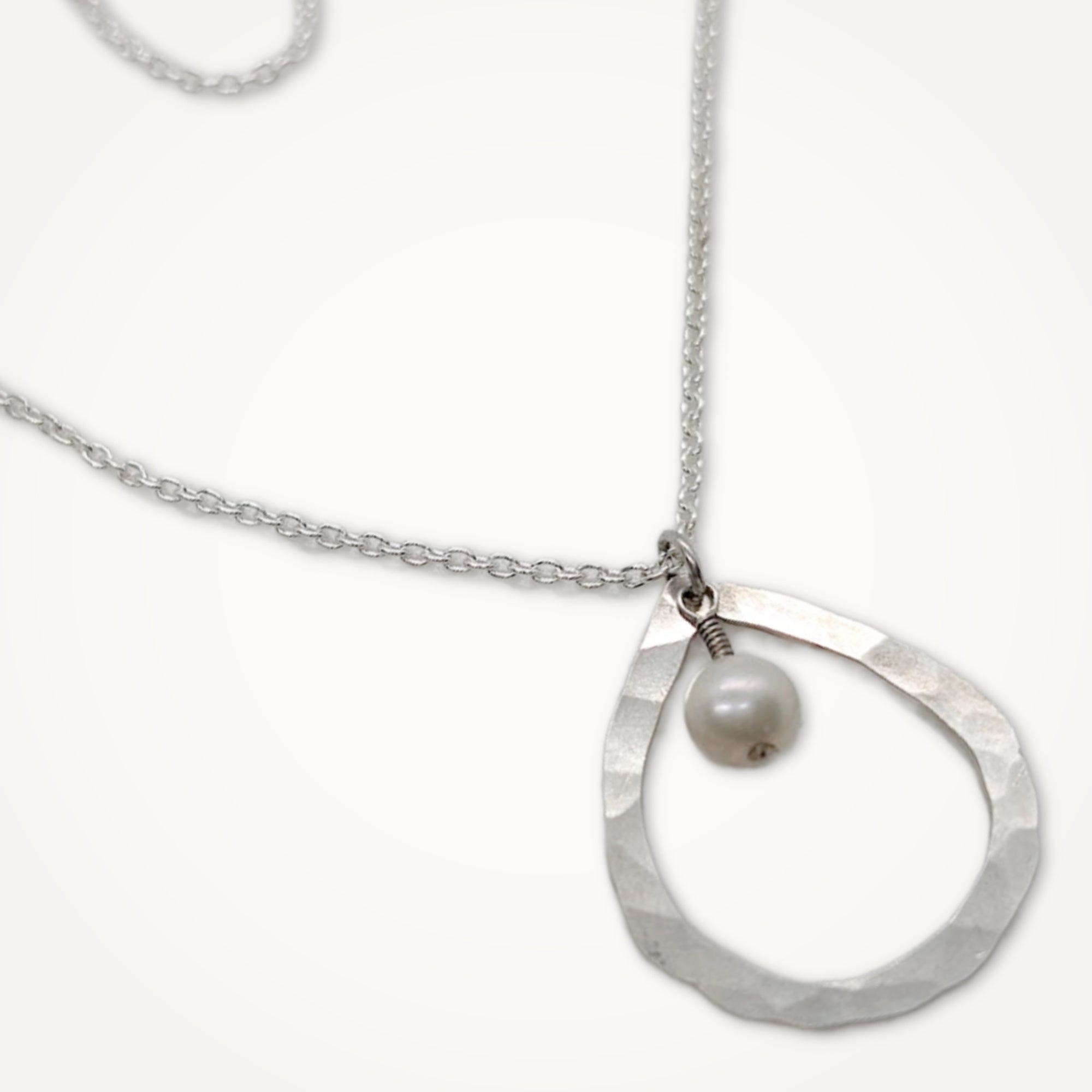 Organic Teardrop Necklace • Freshwater Pearl