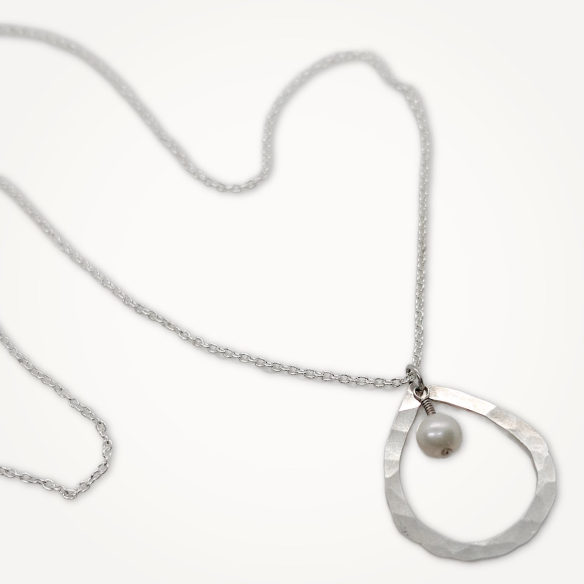 Organic Teardrop Necklace • Freshwater Pearl