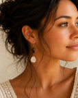 Tiger's Eye Mother of Pearl Earrings