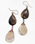 Tiger's Eye Mother of Pearl Earrings