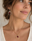 Teardrop Gemstone Earrings • Vermillion