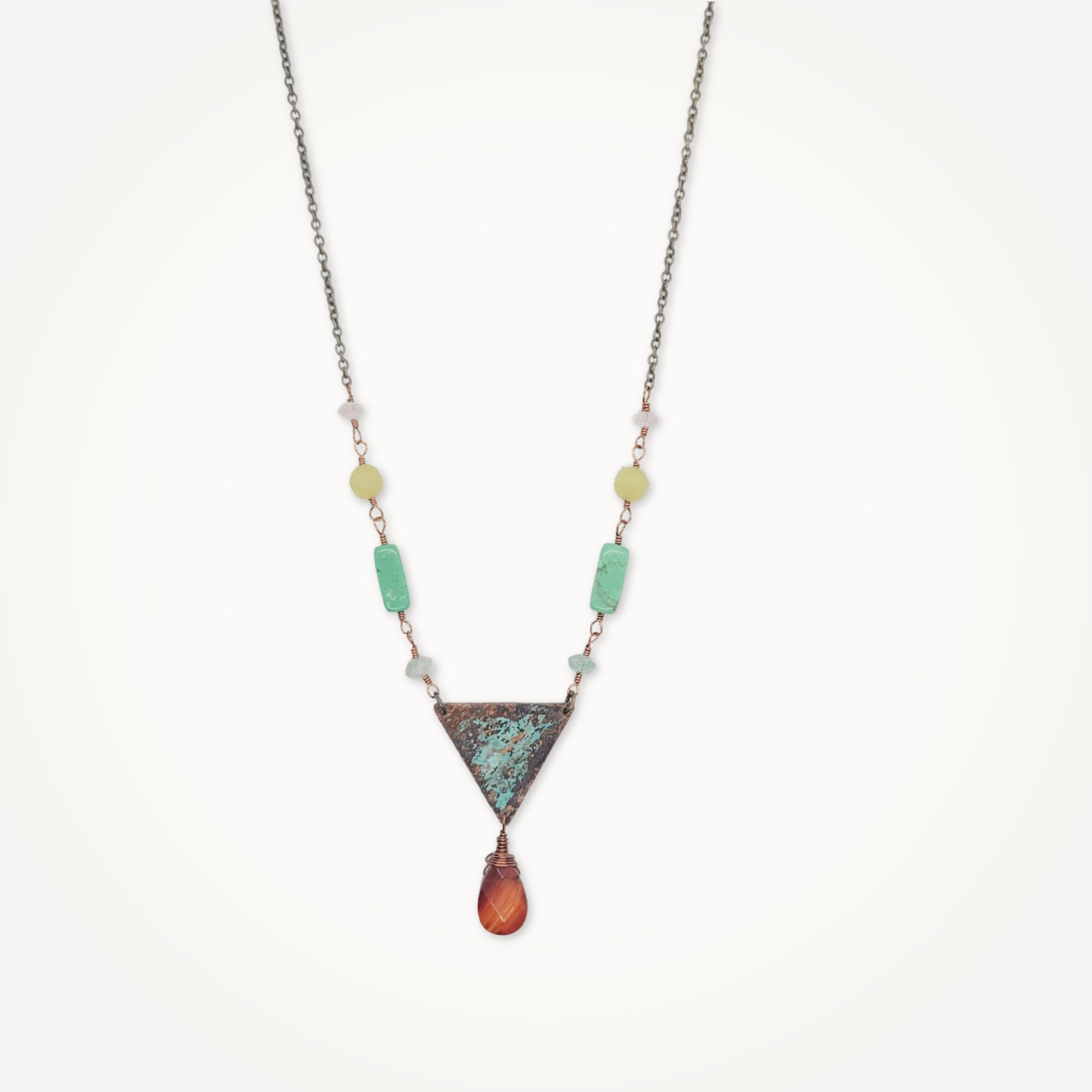 Vibrant Hues Copper Gemstone Necklace