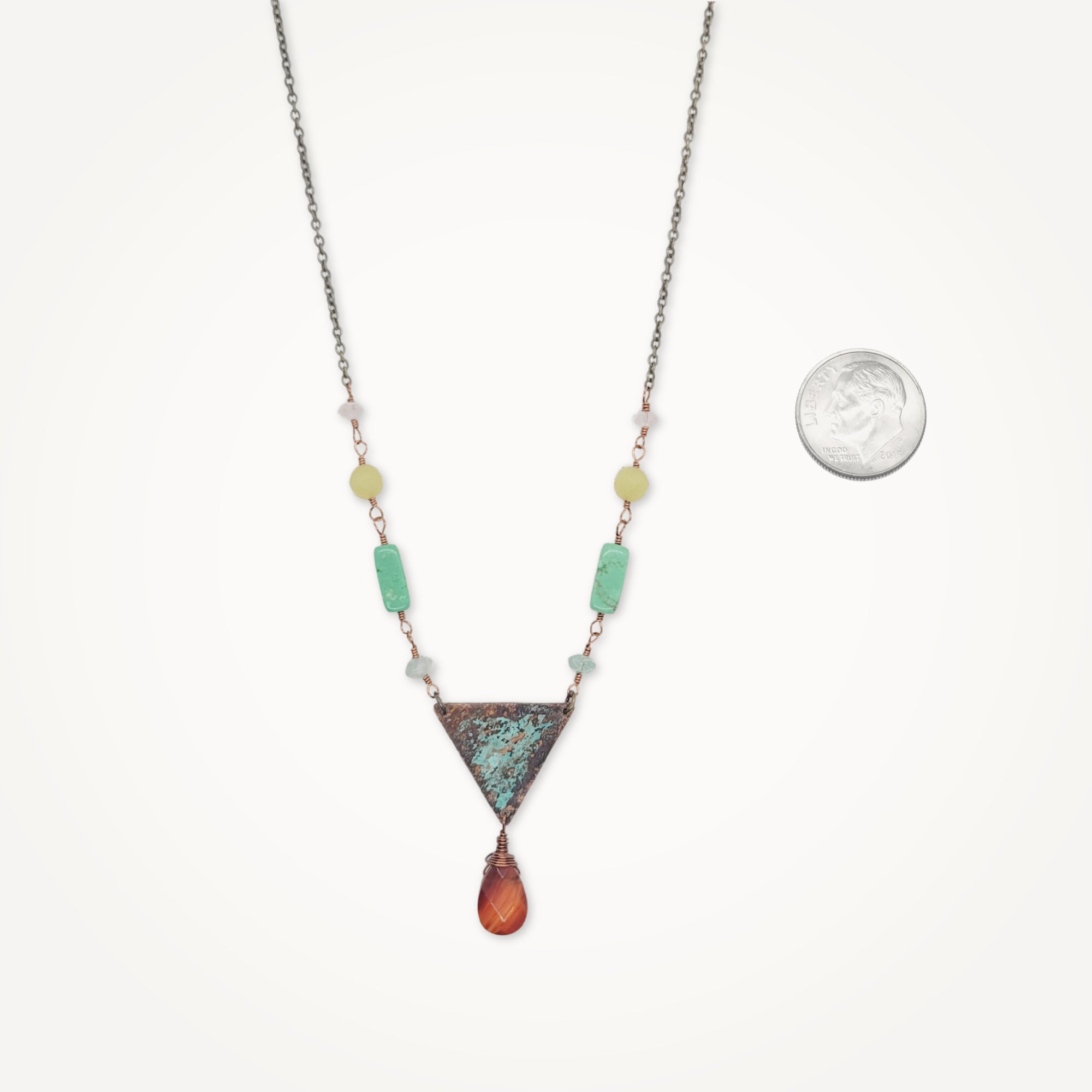 Vibrant Hues Copper Gemstone Necklace
