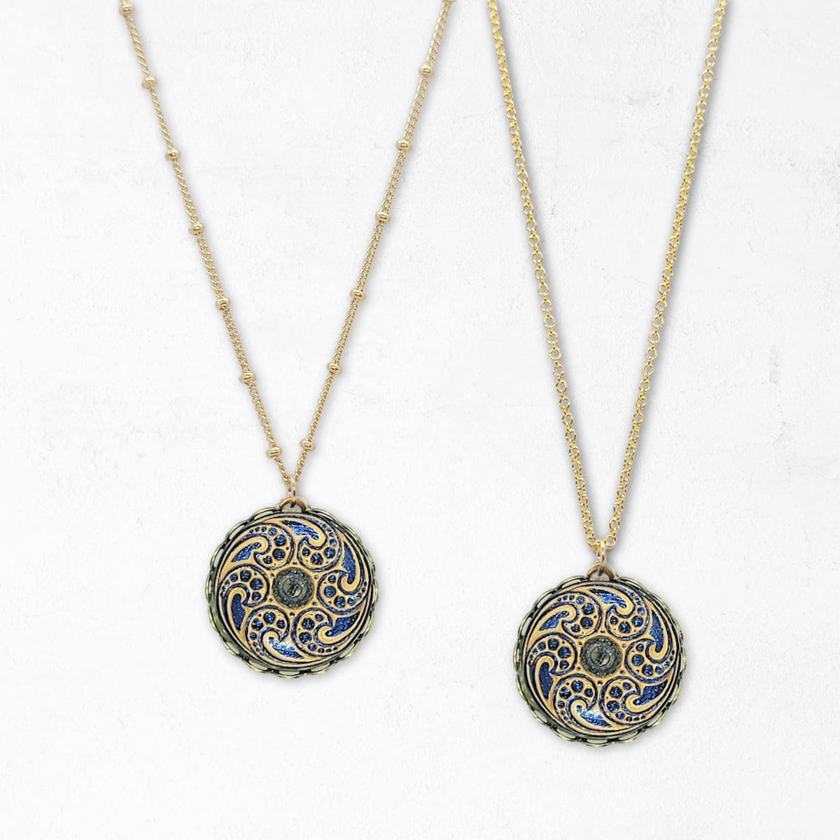 Vintage Button Necklace • Paisley