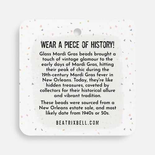 Vintage Mardi Gras Bead Necklace • Fleur de Lis