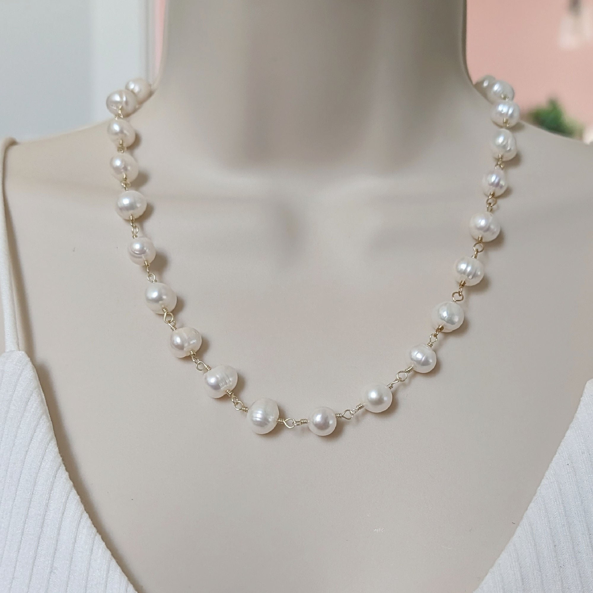 Hand Wrapped Freshwater Pearl Necklace