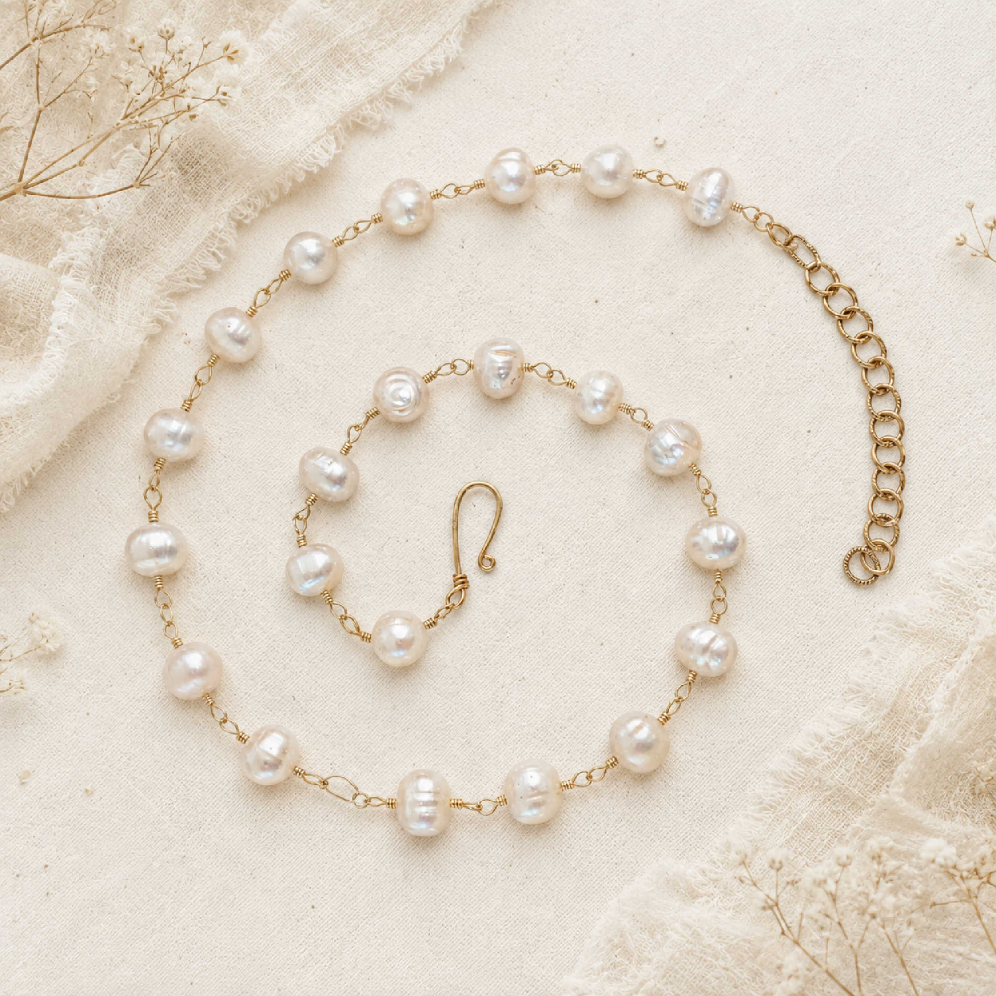 Hand Wrapped Freshwater Pearl Necklace