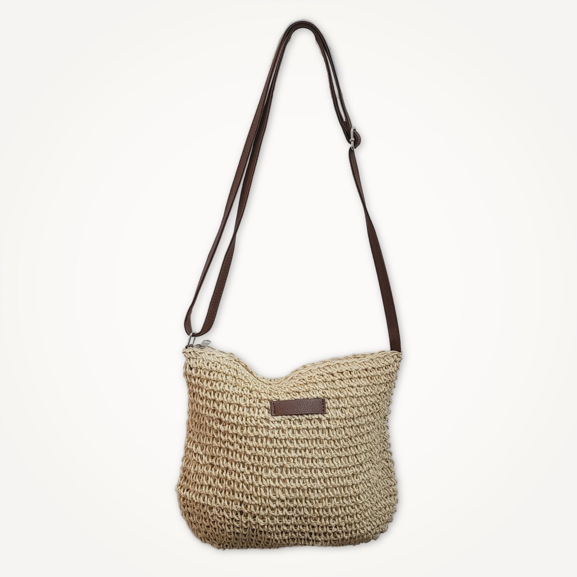 Woven Grass Crossbody Purse