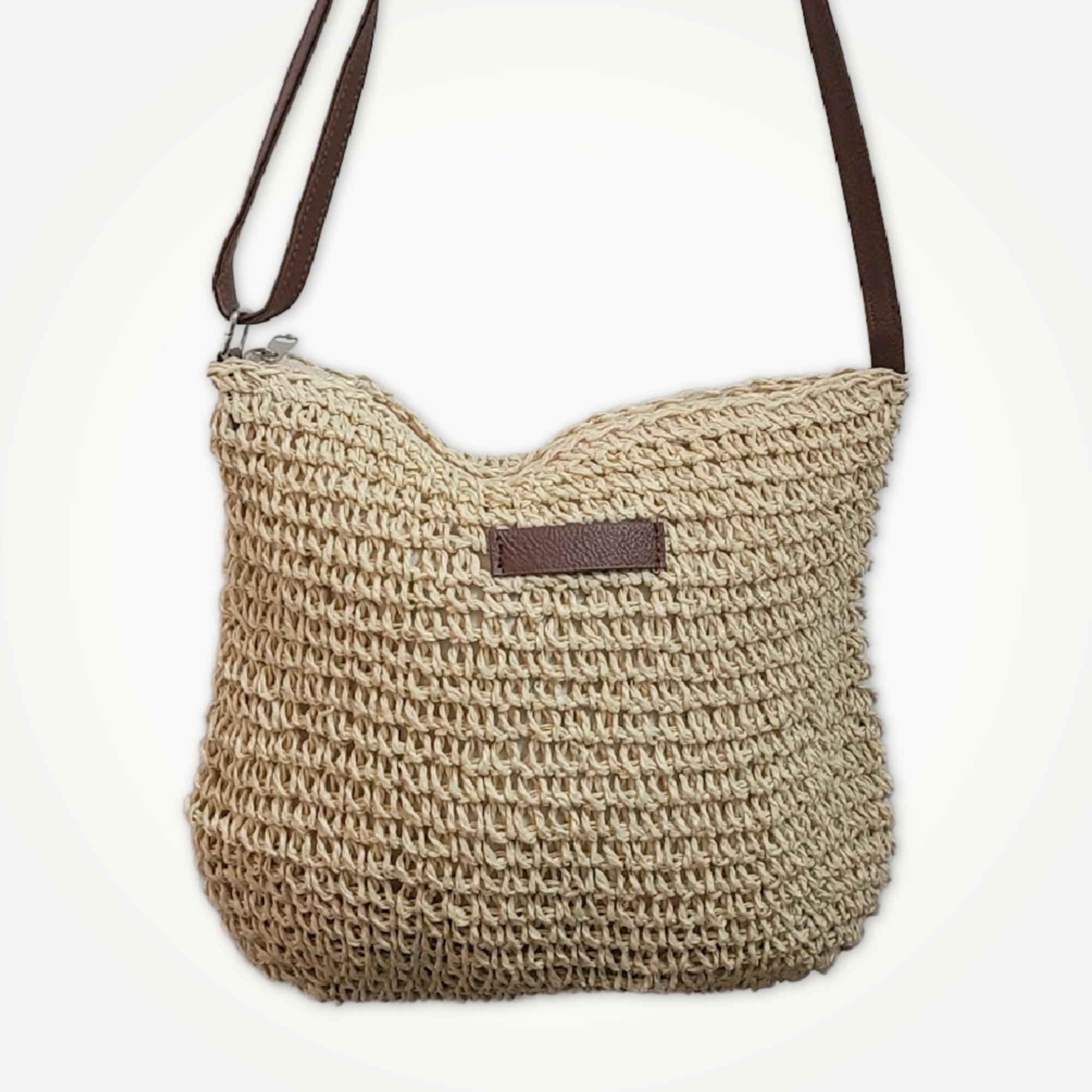 Woven Grass Crossbody Purse