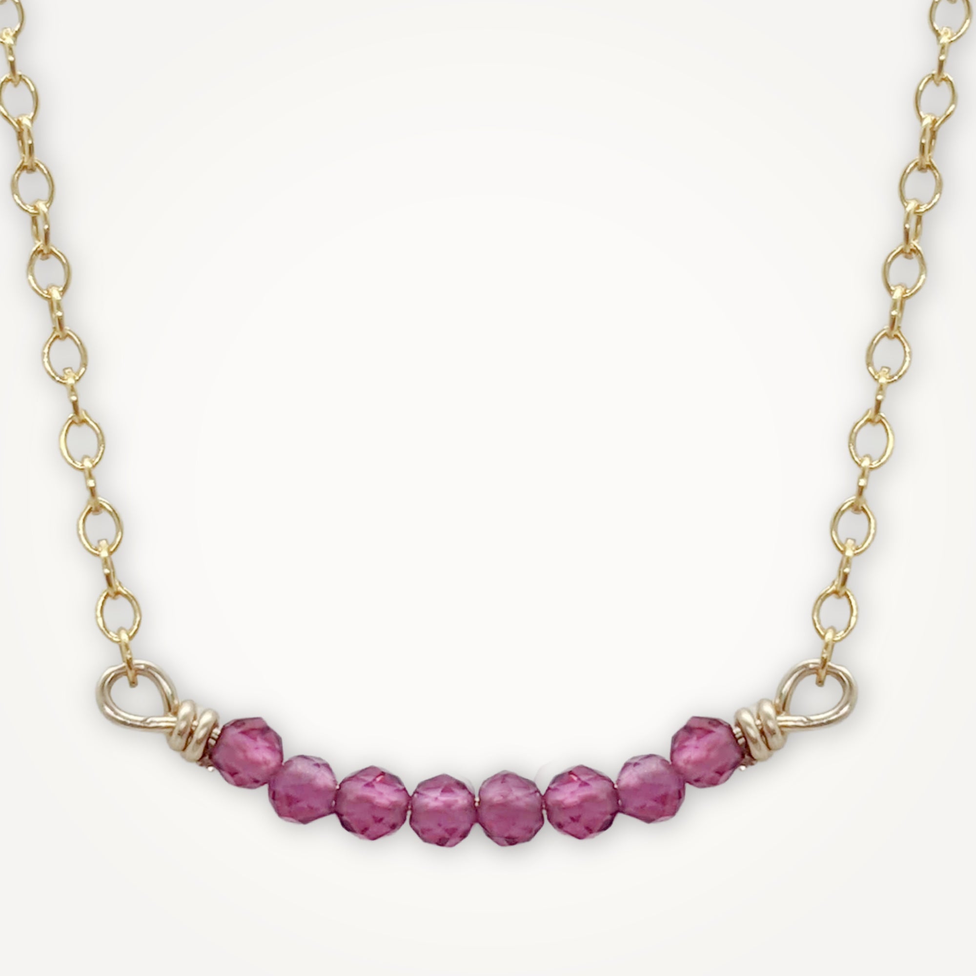 Gold + Delicate • Hot Pink Spinel Necklace