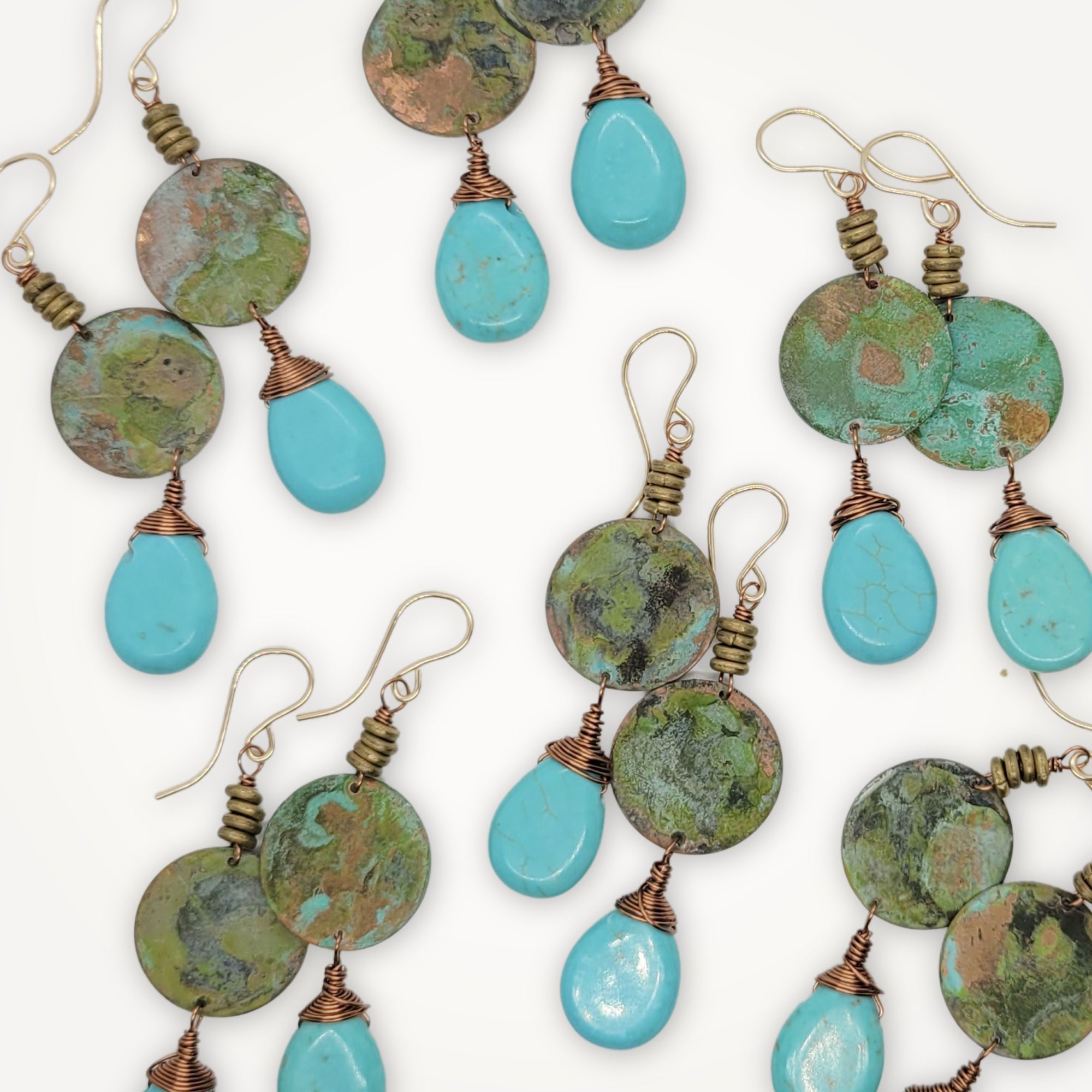 Charming Copper Earrings • Turquoise