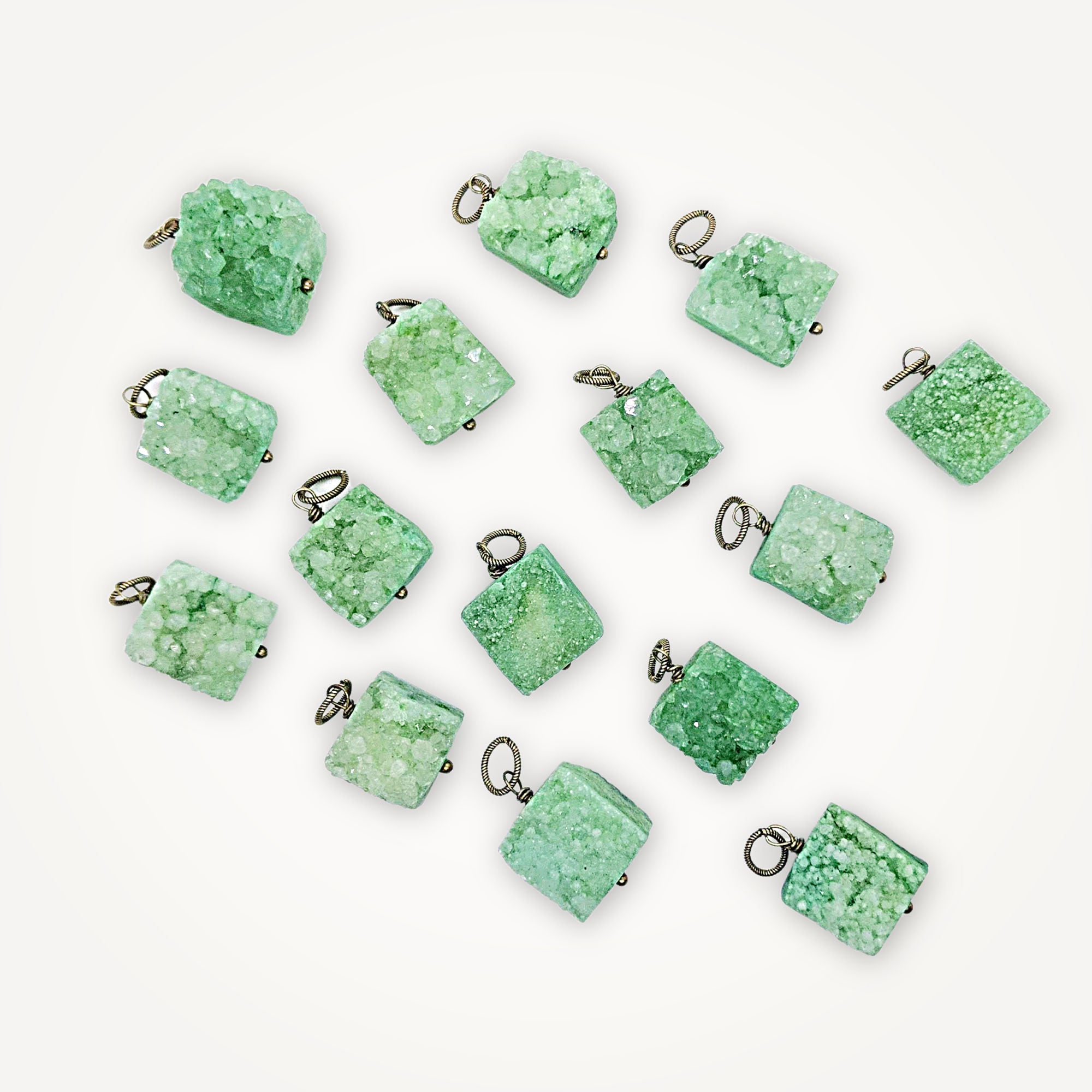 Green Brick Druzy Necklace