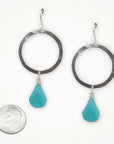 Organic Hoop Earrings • Water Droplet