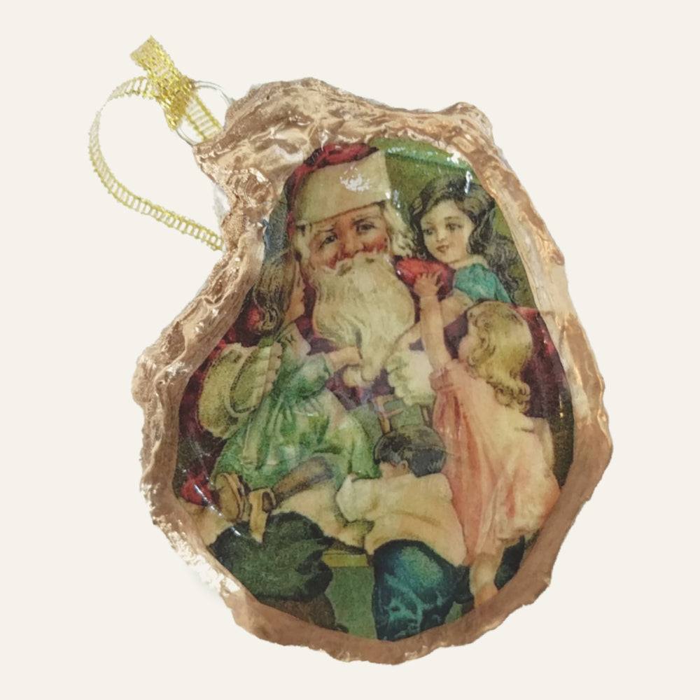 Vintage Santa Claus Christmas Tree Oyster Ornaments • Choice of Santa