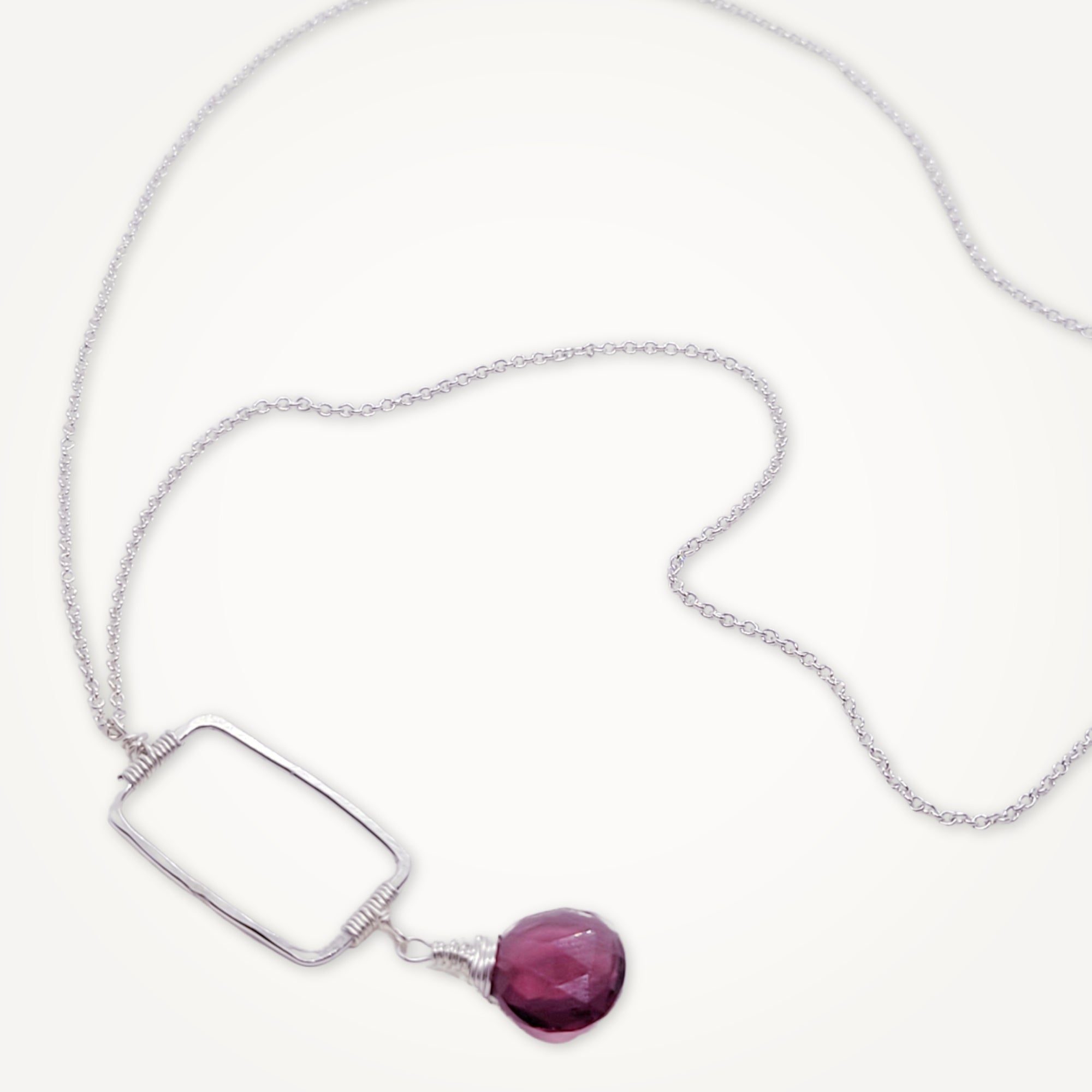 Vertical Frame Necklace • Amethyst