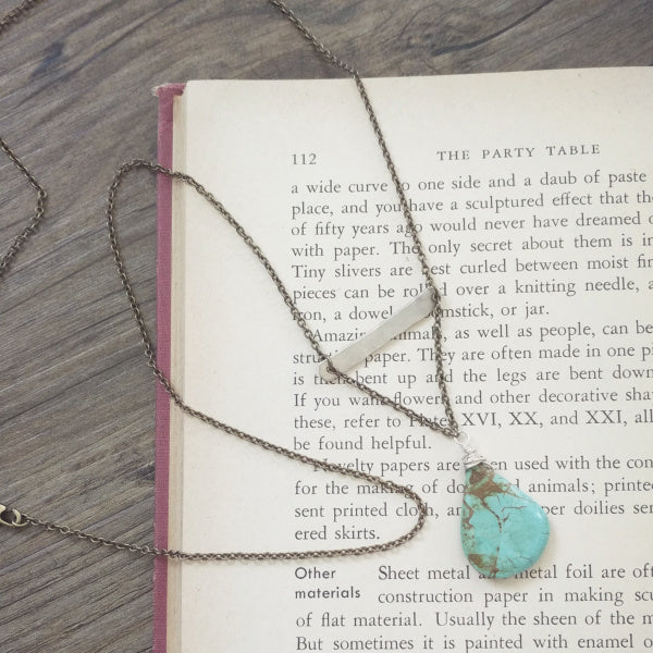 Balance Necklace • Turquoise Teardrop