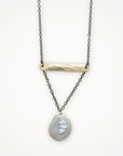 Balance Necklace with Coin Pearl • Antique Brass