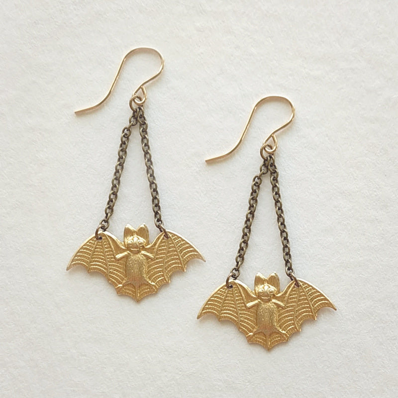 Hanging Bat Earrings